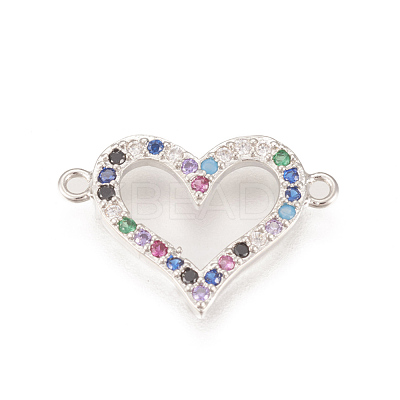 Brass Micro Pave Cubic Zirconia Links ZIRC-L078-018P-NR-1
