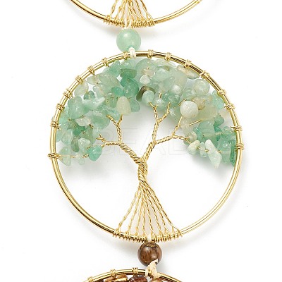 Natural Mixed Stone Car Hanging Decorations HJEW-L026-01G-1