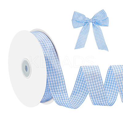 50 Yards Polyester Tartan Ribbons OCOR-WH0093-28B-1