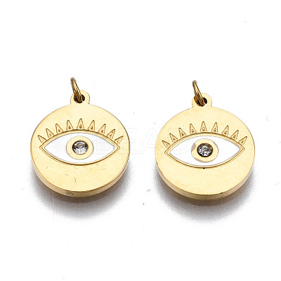 316 Surgical Stainless Steel Enamel Charms STAS-S116-381B-G-1