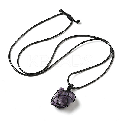 Irregular Nuggets Natural Amethyst Pendant Necklace G-H286-02A-1