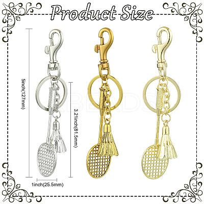 3Pcs 3 Colors Alloy Keychian KEYC-CJ0001-12-1