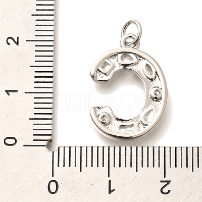 Brass Micro Pave Clear Cubic Zirconia Pendants KK-G521-01P-C-1