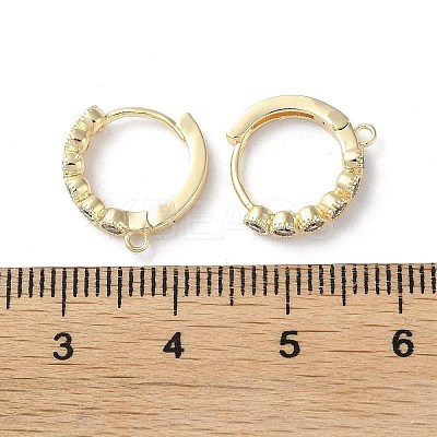 Brass Micro Pave Cubic Zirconia Hoop Earring Findings KK-P257-04G-1
