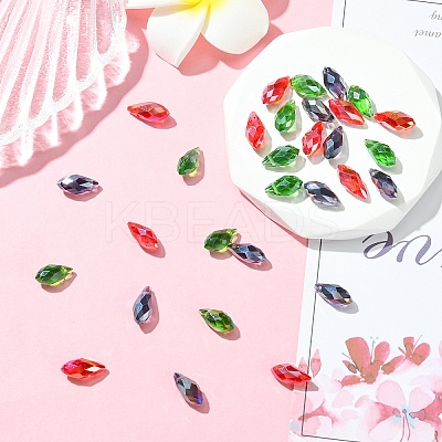 30Pcs 3 Colors Electroplate Glass Faceted Teardrop Beads EGLA-YW0001-86A-1