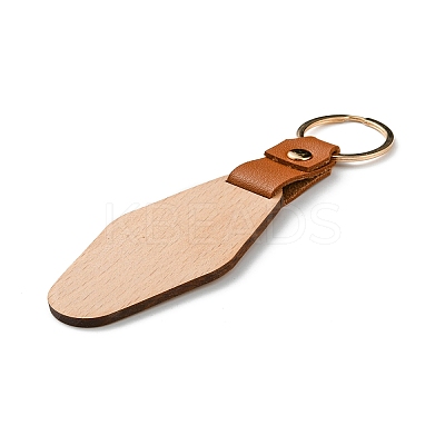 Wooden & Imitation Leather Pendant Keychain LS-PW23041896965-1