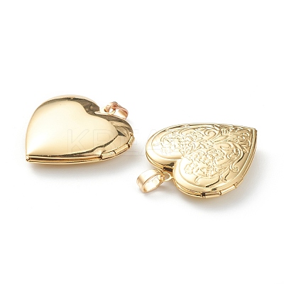 Brass Locket Pendants KK-P199-20G-1