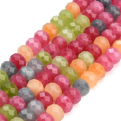 Faceted Dyed Natural White Jade Beads Strands GG-CBAE966-01B-K-1