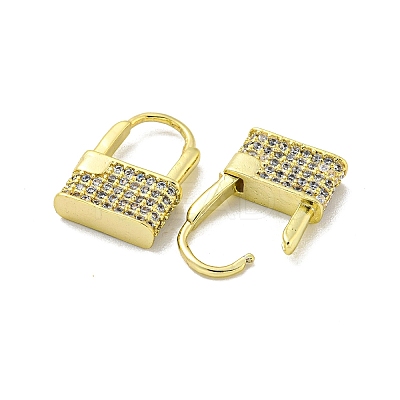 Brass Micro Pave Cubic Zirconia Hoop Earring EJEW-C088-20G-01-1