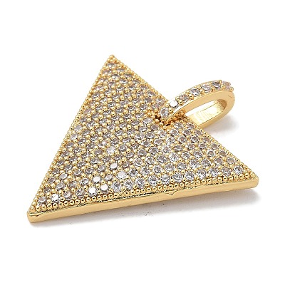 Rack Plating Brass Micro Pave Cubic Zirconia Pendants KK-L224-039G-1