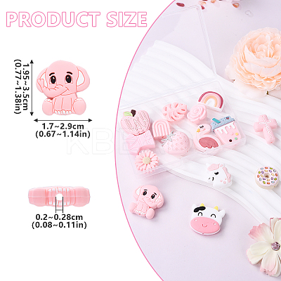 15Pcs 15 Styles Food Grade Eco-Friendly Silicone Focal Beads SIL-YW0001-51-1