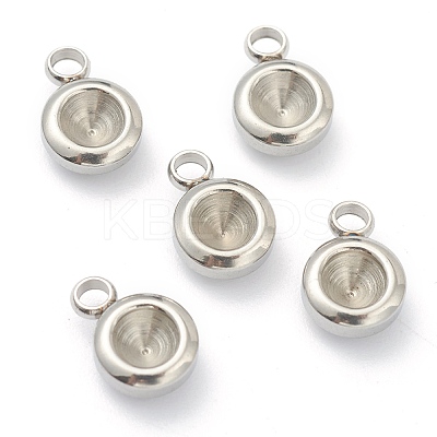 Tarnish Resistant 202 Stainless Steel Pendant Rhinestone Settings STAS-F266-26P-1