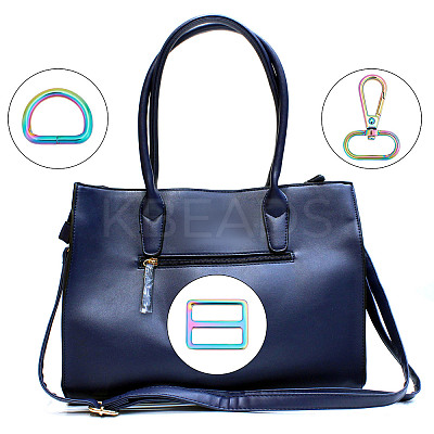 15Pcs 3 Style Rainbow Color Zinc Alloy Swivel Clasps FIND-GF0003-41-1