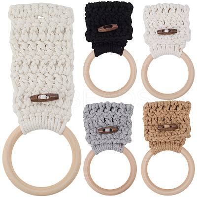 4Pcs 4 Colors Bohemian Cotton Thread Weave Towel Rack AJEW-CN0004-63-1