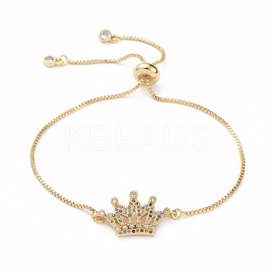 Adjustable Brass Micro Pave Cubic Zirconia Slider Bracelets X-BJEW-JB04955-01-1