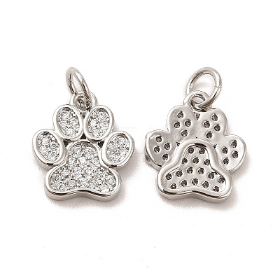 Rack Plating Brass Micro Pave Cubic Zirconia Charms X-KK-F851-07P-1