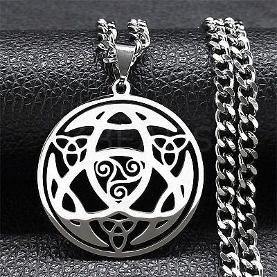 Non-Tarnish 201 Stainless Steel Pendant Necklaces NJEW-C042-01P-1
