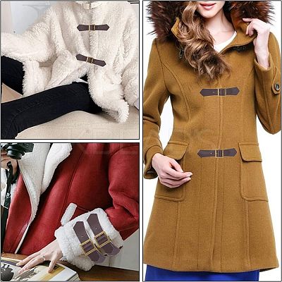 4Pcs 2 Colors Imitation Leather Toggle Buckle FIND-FG0001-26-1