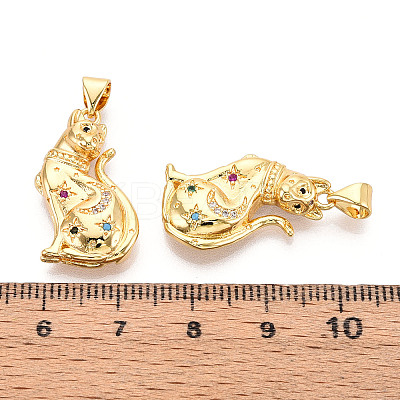 Real 18K Gold Plated Brass Micro Pave Cubic Zirconia Pendants KK-R159-36G-1