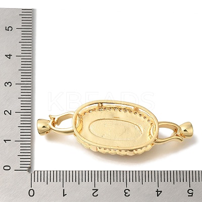 Brass Micro Pave Clear Cubic Zirconia Fold Over Clasps KK-K389-013G-1