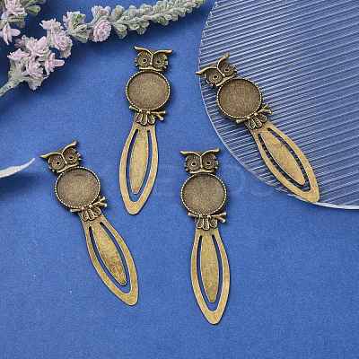 Iron Bookmark Cabochon Settings PALLOY-N0084-20AB-NF-1