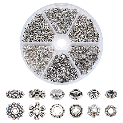300Pcs 6 Styles 304 Stainless Steel & Alloy Spacer Beads FIND-ME0001-20-1