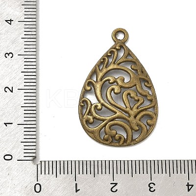 Tibetan Style Alloy Filigree Teardrop Pendants TIBEP-Q041-042AB-NR-1