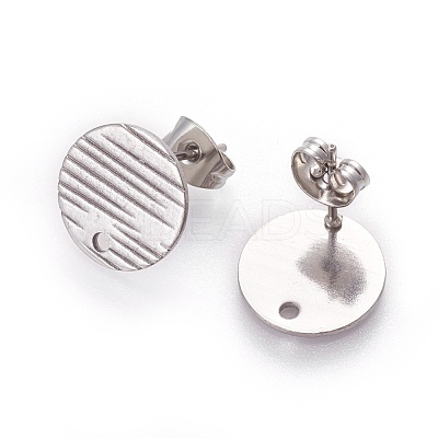 Non-Tarnish 304 Stainless Steel Ear Stud Findings X-STAS-O119-17C-P-1