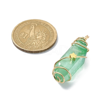 Electroplated Natural Quartz Crystal Pendants PALLOY-JF02087-02-1