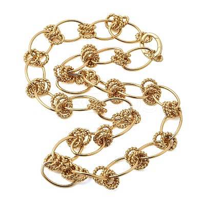 13MM Brass Oval Link Chain Necklaces NJEW-L013-02G-1