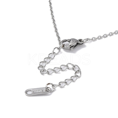 Non-Tarnish Hollow Heart 304 Stainless Steel Pendant Necklaces NJEW-C033-01C-P-1