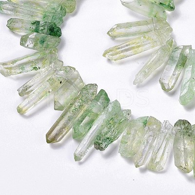 Natural Crackle Quartz Crystal Dyed Beads Strands G-I345-05G-1