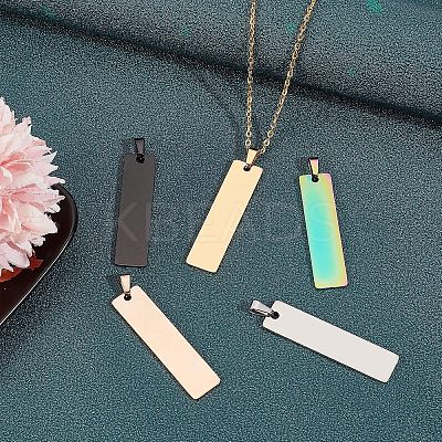10Pcs 5 Colors PVD Vacuum Plating 304 Stainless Steel Pendants STAS-UN0018-33-1