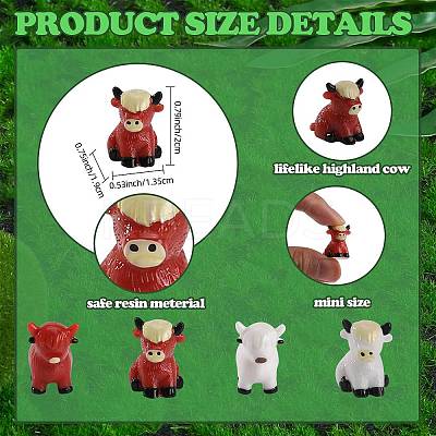 20Pcs 4 Styles Resin Yak Figurines CRES-SZ0001-44-1