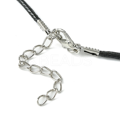 Dyed Natural Lava Rock Disc & Pearl Beaded Pendant Necklaces NJEW-JN04557-1