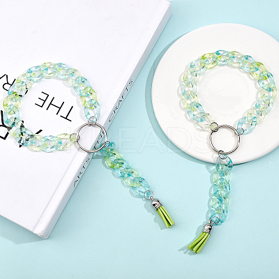 4Pcs Wristlet Keychain Acrylic Curb Chain Keychain Bracelet KEYC-CA0001-38-1