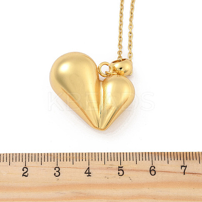 201 Stainless Steel Love Heart Pendant Necklaces for Women NJEW-Z069-01G-01-1