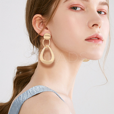 4 Pairs 4 Style Alloy Hollow Teardrop Dangle Stud Earrings for Women EJEW-AN0004-34-1
