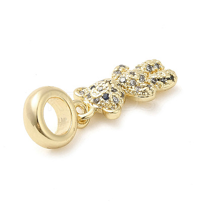 Rack Plating Brass with Cubic Zirconia Pendants KK-Q784-11G-1