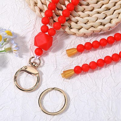 Silicone Beaded ID Card Neck Straps NJEW-SW00025-13-1