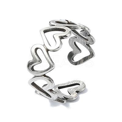 304 Stainless Steel Cuff Rings LS-RJEW-M019-43P-1
