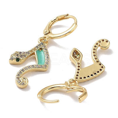 Real 18K Gold Plated Brass Dangle Leverback Earrings EJEW-L269-010G-02-1