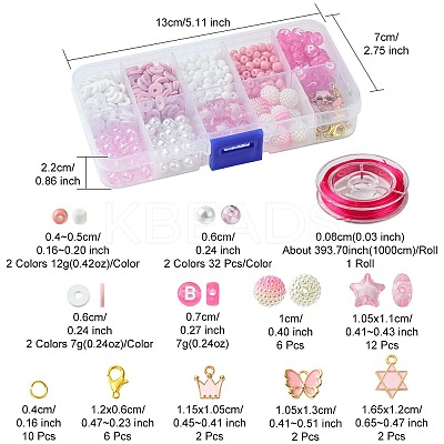DIY Round Acrylic & Glass Beads Bracelets Jewelry Kits DIY-FS0006-29A-1
