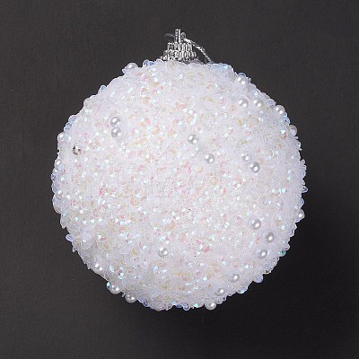 Christmas Ball Foam & Plastic Imitation Pearl Pendant Decoration FIND-G056-01D-1