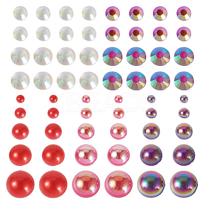 Half Round ABS Plastic Cabochons FIND-TAC0038-08E-1