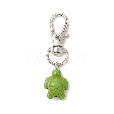 Tortoise Synthetic Turquoise Pendant Decoration HJEW-JM02294-1