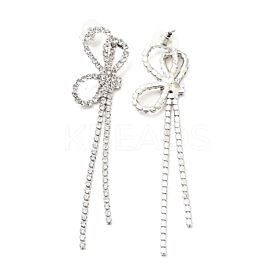 Crystal Rhinestone & Clear Cubic Zirconia Stud Earrings EJEW-C037-01F-P-1