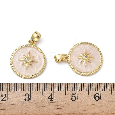Brass Micro Pave Clear Cubic Zirconia Pendants KK-F924-03G-02-1