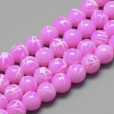 Drawbench Glass Beads Strands DGLA-S115-6mm-L09-1