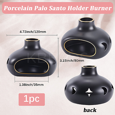 Porcelain Palo Santo Holder Burner AJEW-WH20018-74A-1